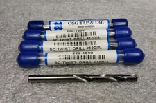 OSG # 12 CARBIDE DRILL, 1.375" LOC X 2.8" OAL CARBIDE 2-FLUTE DRILL,  4 PCS