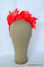 Red Feathers Headband Fascinator Melbourne Cup Race Derby Wedding Guest