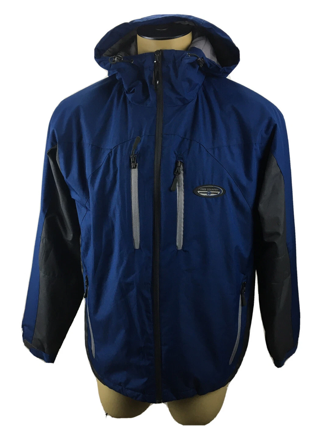 FREE COUNTRY Ski Snow Snowboard Full Zip Navy Blue Jacket Shell Men's Size S