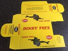DINKY TOYS Reproduction Box For 686 25-Pounder Field Gun Repro Military Army