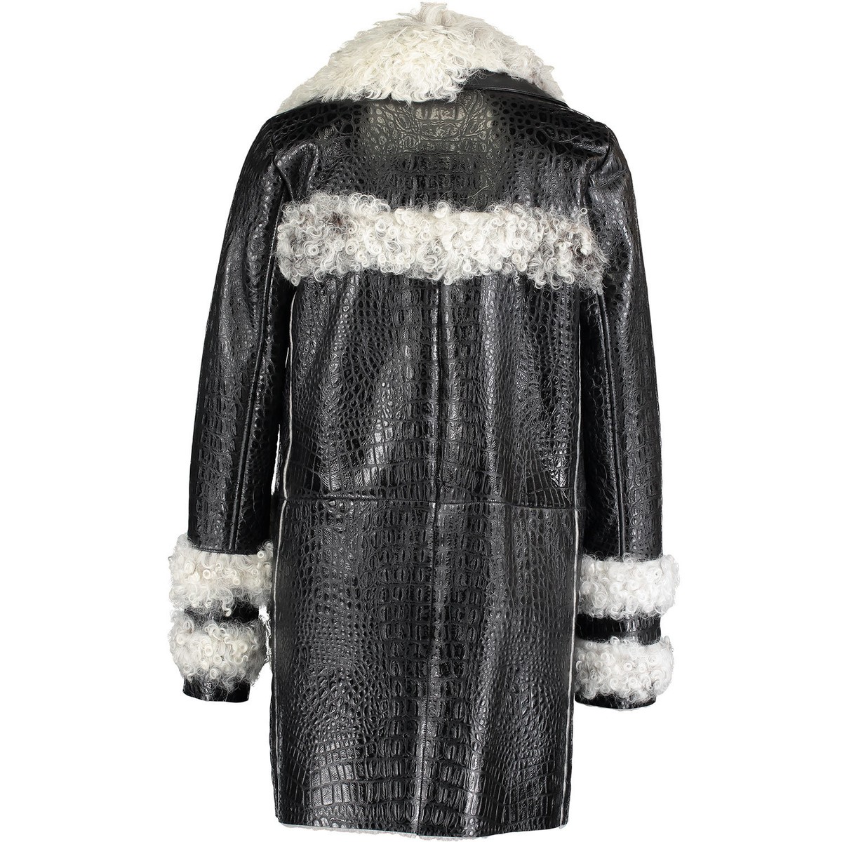 Manteau En Cuir Noir Just Cavalli - Taille 12, élégant Et Raffiné
