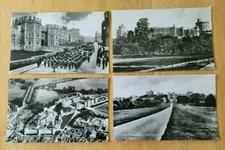 Vintage RPPC Postcards Windsor Castle & Guard Black & White Valentine & Sons
