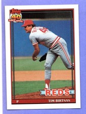 1991 Topps  #289   Tim Birtsas  Reds 