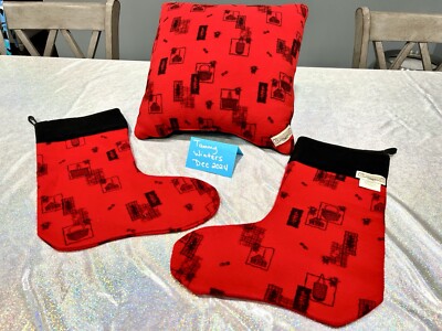 Longaberger 2 Stockings And Matching Pillow