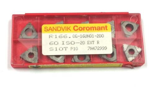 R166.0G-16UN01-200 S10T Sandvik Coromant (Pack of 10) UN 60 Degree Topping - Foto 1 di 1