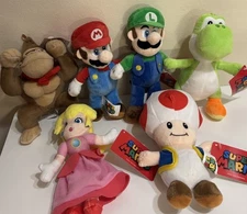 New Nintendo Super Mario Bros 8” Plush LOT OF 6 Good Stuff