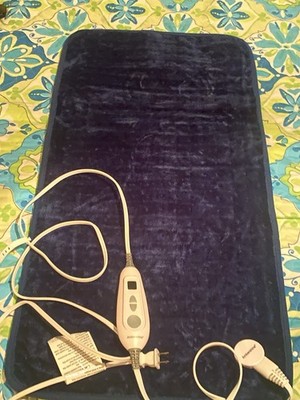 Ambershine Electric Heating Pad, Blue w/ Temperature Settings