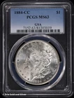 1884-CC $1 Morgan Silver Dollar PCGS MS 63 | GSA Hoard UNC