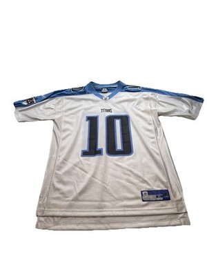 Tennessee Titans Vince Young #10 Reebok Jersey Mens X-Large White Blue On Field