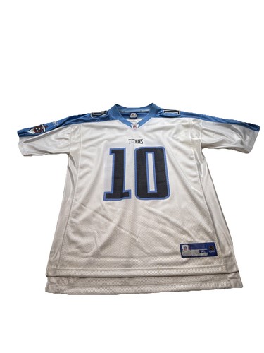 Tennessee Titans Vince Young #10 Reebok Jersey Mens X-Large White Blue On Field