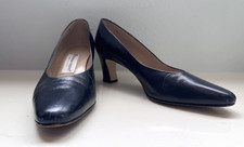 Vintage Etienne Aigner Women's Pumps All Leather Upper Navy Blue Size 9.5