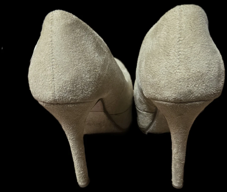 Salto alto D Delicious camurça marrom falso tamanho 6 - Imagem 3 de 4