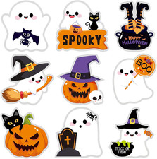 Cute Halloween Stickers Decorations, 108Pcs 2 Inch Self-Adhesive Halloween Ghost