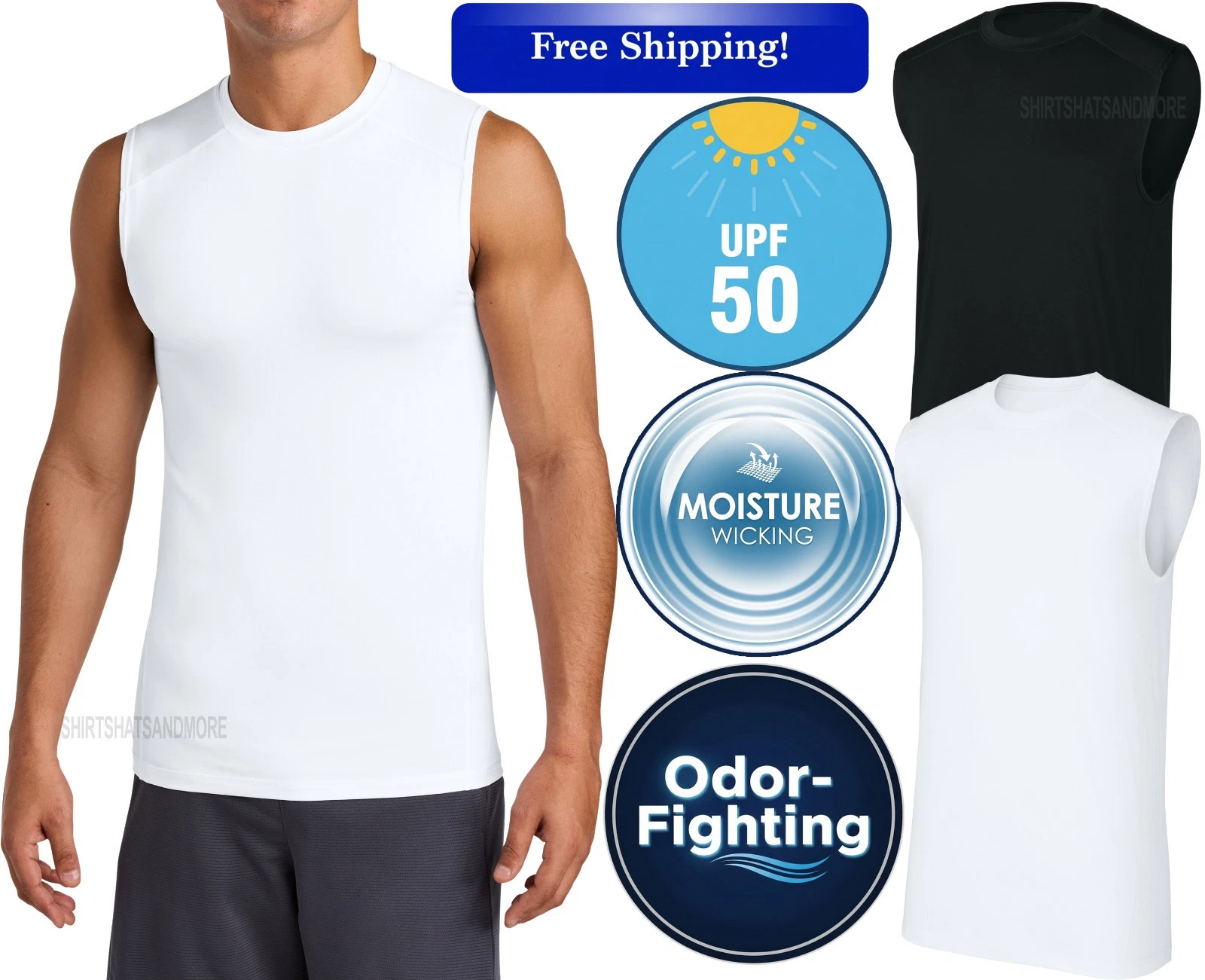 Mens Moisture Wicking Dri Fit Compression Sleeveless T-Shirt Work Out Tee XS-4XL
Opens in a new wind