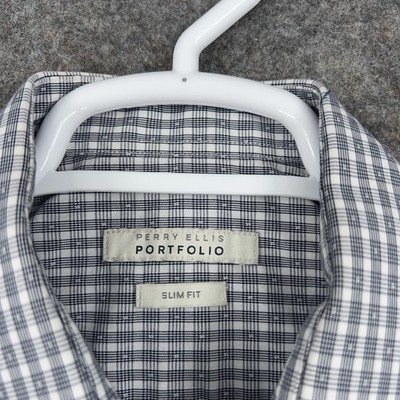 slim fit dress slacks Slim Fit Non-Iron Solid Dress Shirt – Perry Ellis main image 0