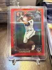 2025 TOPPS PRO DEBUT ECHEDRY VARGAS (RC) RED FOIL SP 01/10 RANGERS 