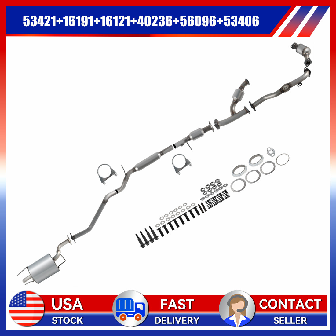 Complete Exhaust System Fits 1999 2000 2001 2002 2003 Lexus RX300 3.0L Fast Ship