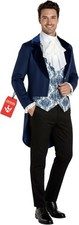 Men s Regency Gentleman Costume Blue Tailcoat Victorian Nobleman Bridgerton Coat