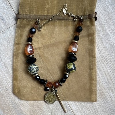 Pilgrim Chunky black gold Halskette Statementkette Danish Design Ethnic Necklace