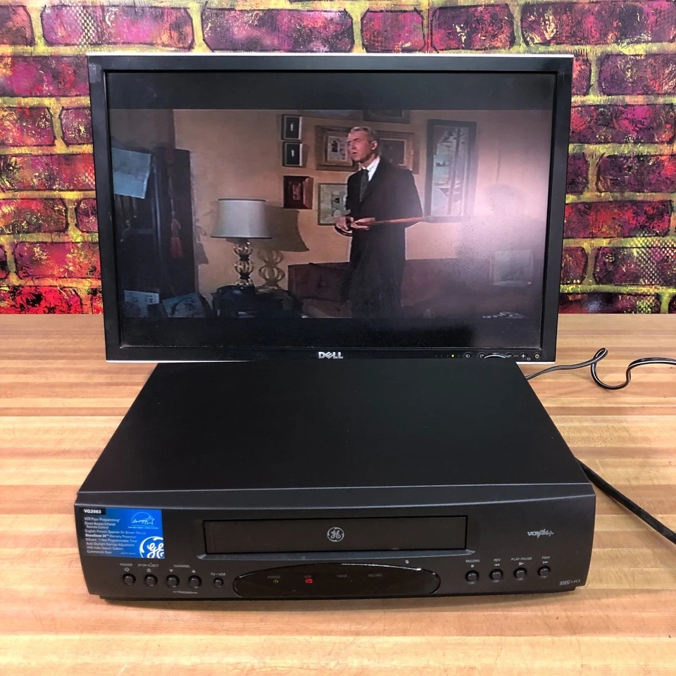 Reproductor de casete de video VHS GE VCR VG2063 4 cabezales sin control remoto PROBADO ¡Gran imagen! Foto 2 de 4