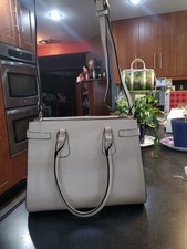 Kelly Katie Beige Pebbled Medium Faux Leather Shoulder Bag