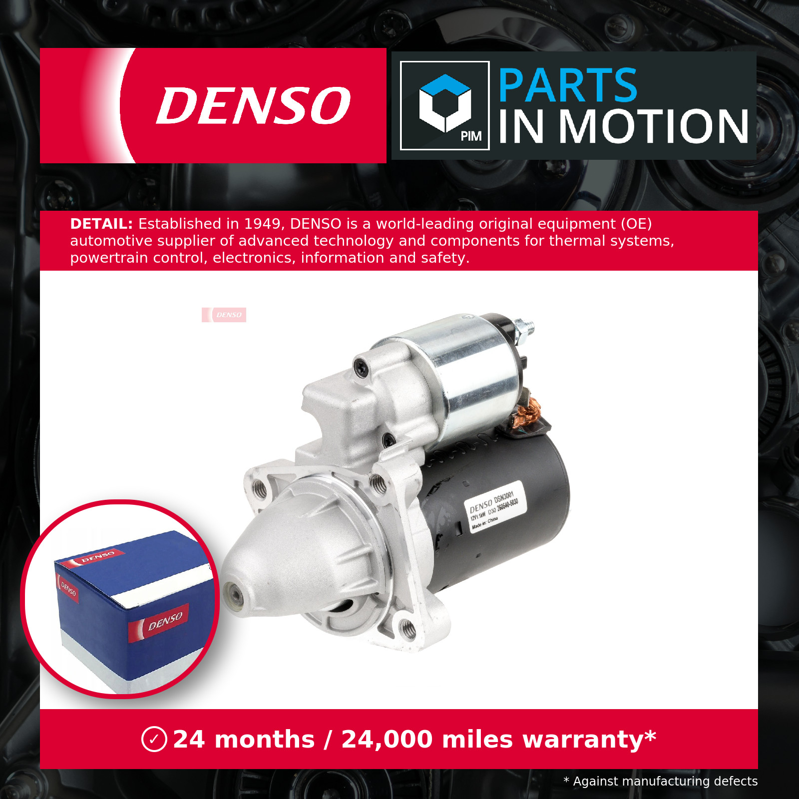 Starter Motor fits VOLVO V50 545 1.8 04 to 10 B4184S11 Manual Transmission Denso