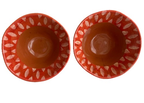 2 Noemi Ceramiche Umbria, Italy Studio Ceramic Pottery Bowls Earthy Uneven Edges - Picture 2 of 12
