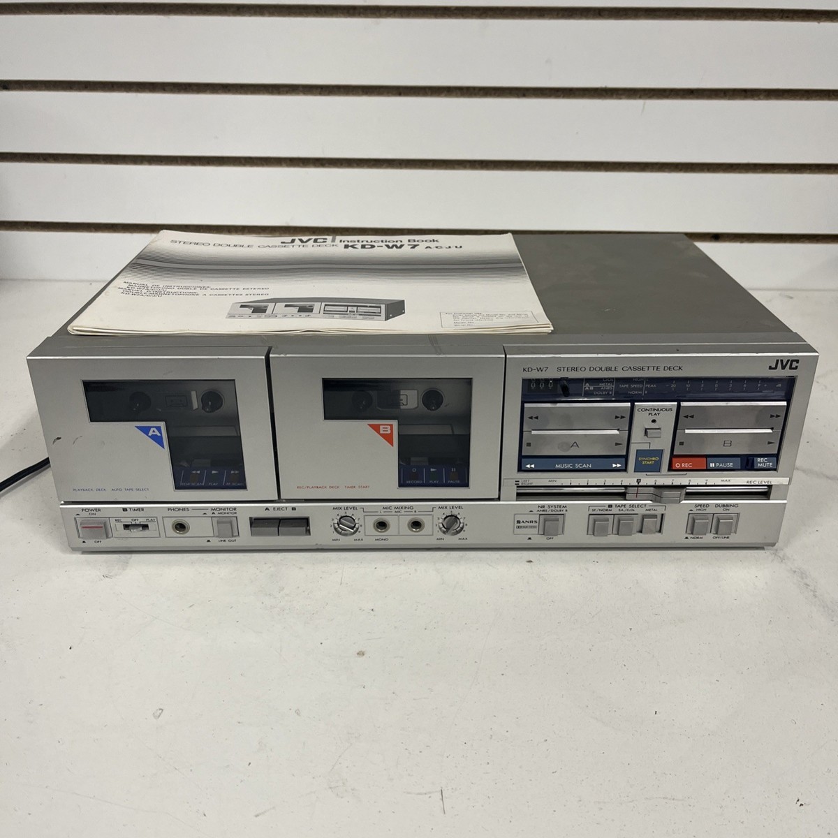Vintage JVC KD-W7 Stereo Double Cassette Deck WORKS | eBay