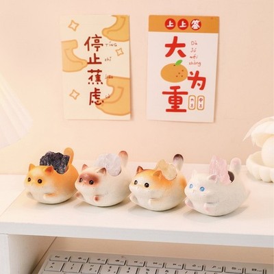 Crystal Cats Ornament Essential Oil Fragrances Diffuser Desk Decoration Present