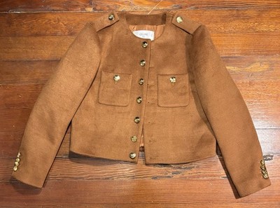 CELINE Brown Chasseur Wool Jacket Size M