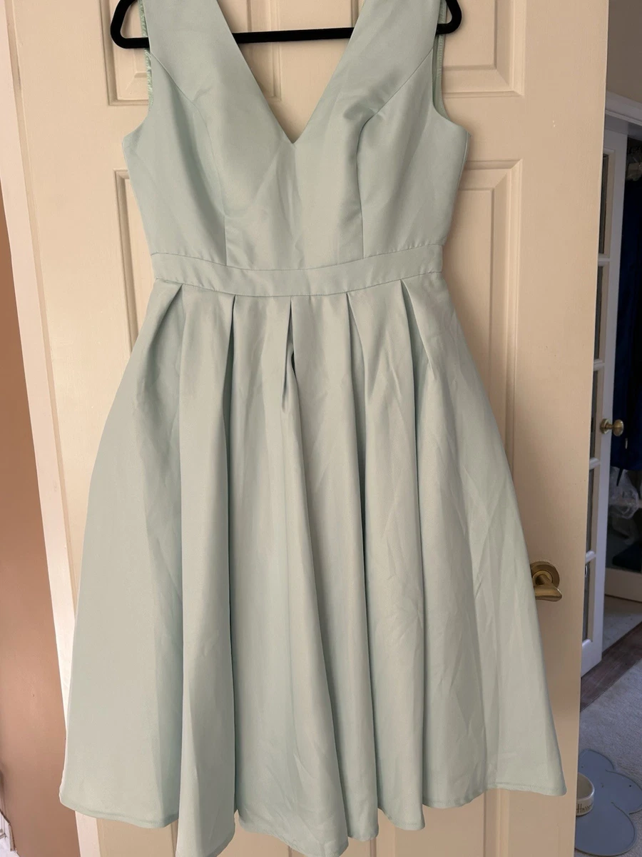 clutch for green dress Mascara MC23344 Petrol V-Neck Embroidered Tulle Prom Dress main image 1