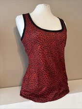 Red Black Leopard Print Vest Top Size 10/12 Insanity Clothing Festival Party