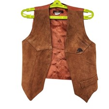 Vintage Size XS 70's Jordache Leather Suede Vest Tan Coastal Cowgirl Western