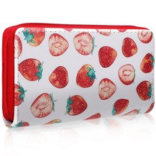  Strawberry Wallet Zipper Long Purse Coin Purse Credit Card Wallet for Women