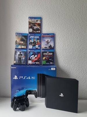 PS4 Pro 1TB + 2 Controller + Ladegerät + 7 Spiele (Zubehörpaket)