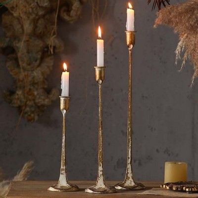3 Stück Vintage Mittelalter Kerzenständer Deko Wohndeko für Foto Requisite