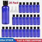 26 Pack 3oz Blue Travel Size Plastic Bottles Flip Cap and Funnels