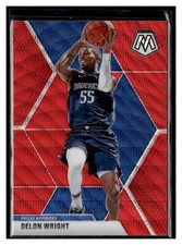 2019-20 Panini Mosaic #94 Delon Wright Red Wave Prizm Dallas Mavericks