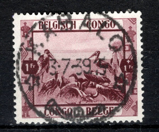 BELGISCH CONGO: COB 213 GESTEMPELD == ZIE SCAN.