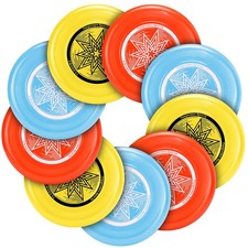 9 Pack Flying Discs Set for Outdoors Beach Backyard Sports Classic Play Discs...