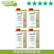 4 X Osmo 1L 3060 Clear Satin Door Oil 100% ORIGINAL ⭐⭐⭐⭐⭐