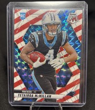 2025 Panini Mosaic - Rookies Tetairoa McMillan #309 Red & White Stripe Prizm...