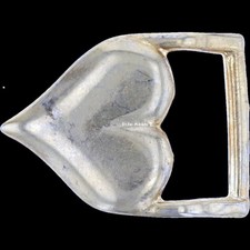 3/4" Silver Cute Heart Shaped Thi Skinny Girly Vintage Belt Buckle