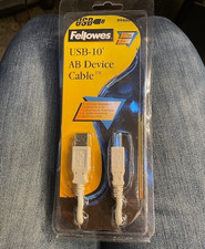 New Fellowes 10' 3 m USB AB Device Cable Model 99460 connect printers, scanner