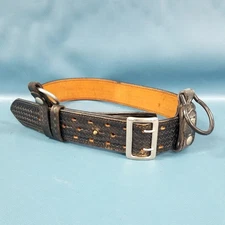 Don Hume Leather Holder Belt Police Style Black Woven