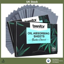 Natural Bamboo Charcoal Oil Absorbing Sheets - Pack of 200 for All Skin Types