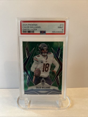 Panini 2025 Phoenix Caleb Williams #11 Green Lazer PSA 9