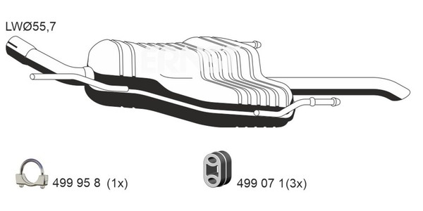Ernst EndschalldäMpfer NachschalldäMpfer 054041 FüR Opel Zafira T98 DTI 16V F75-image