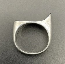 Heavy Gauge Sterling Silver Modernist / Mid Century Modern Ring Size 8