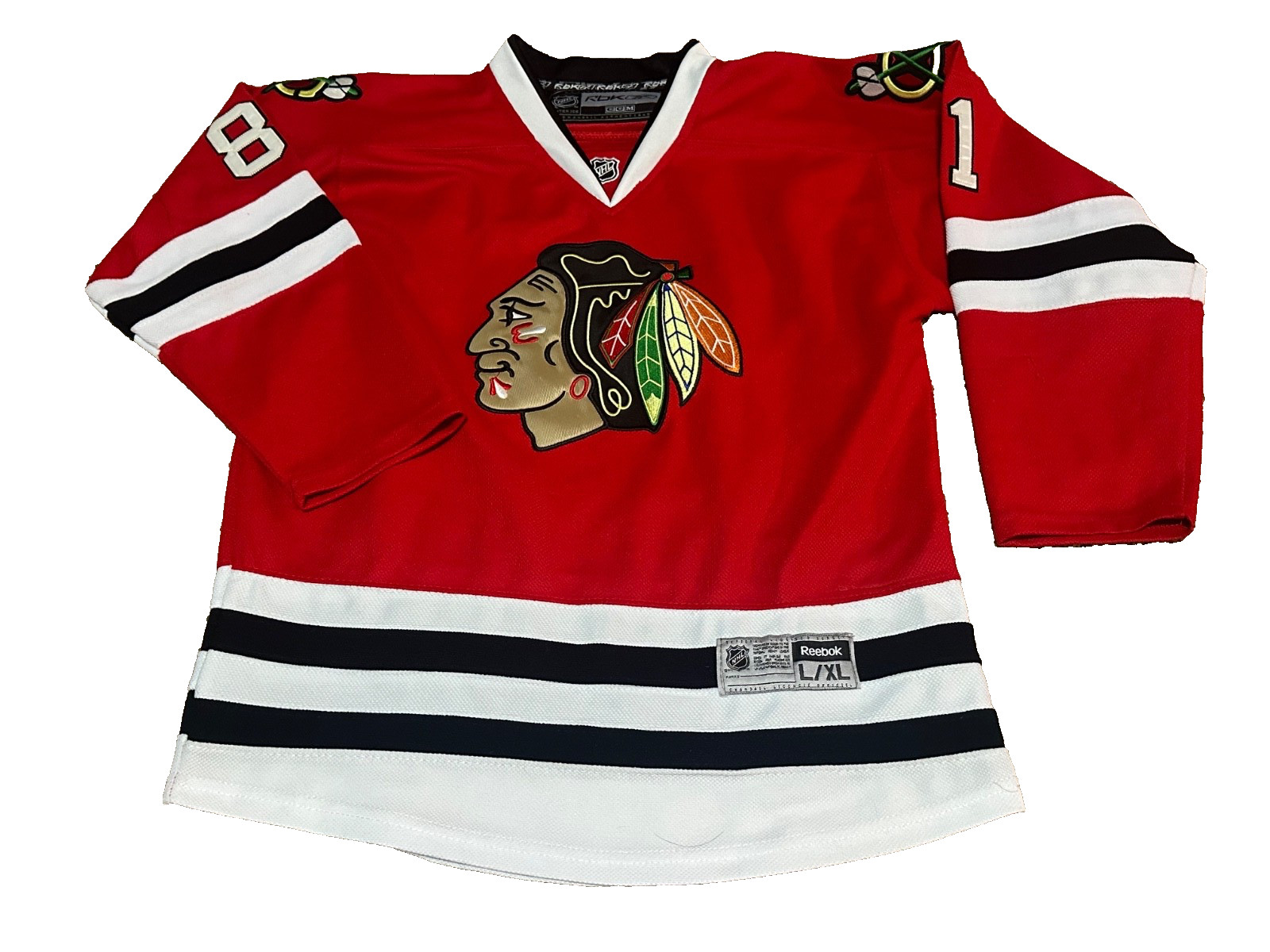 Chicago Blackhawks Marian Hossa 81 Jersey By Reebok YOUTH L New Vintage NHL